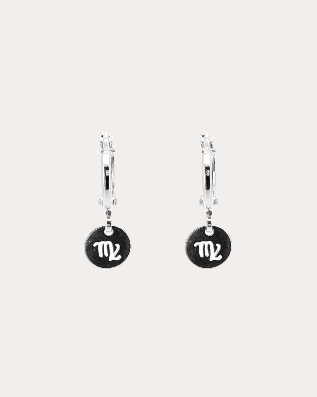 Virgo Zodiac Disc Huggie Earrings