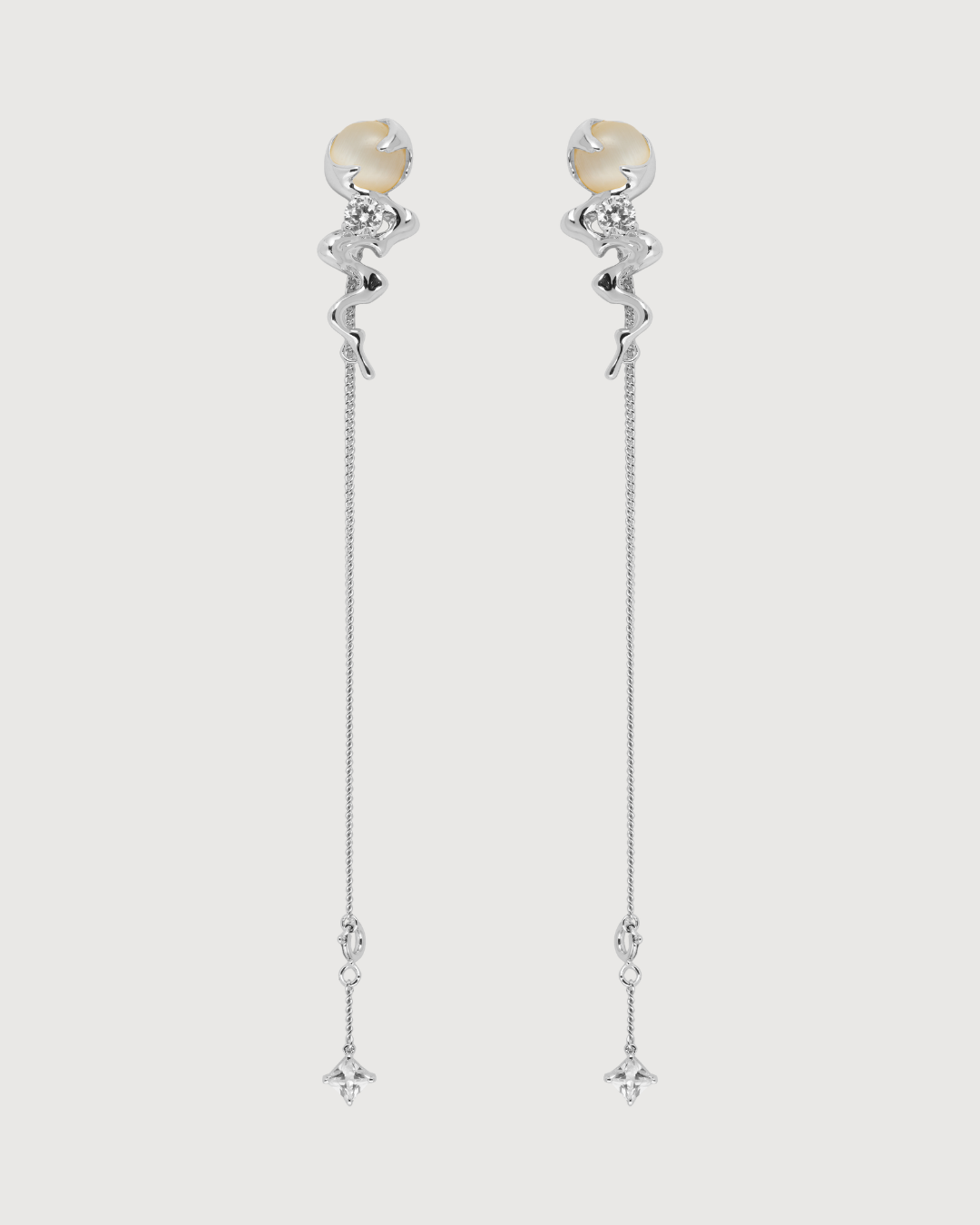 ID #2 CATSEYE EARRINGS [SILVER]