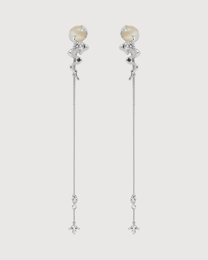 ID #2 CATSEYE EARRINGS [SILVER]