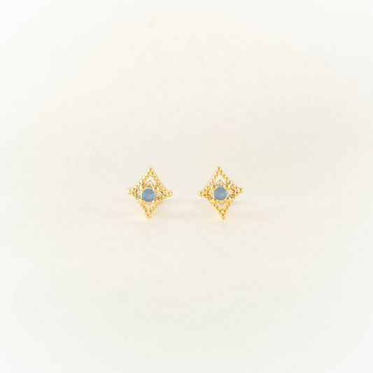 Glaucous Blue Moonstone Studs