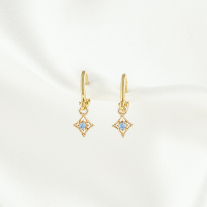 Linae Aquamarine Huggie Earrings