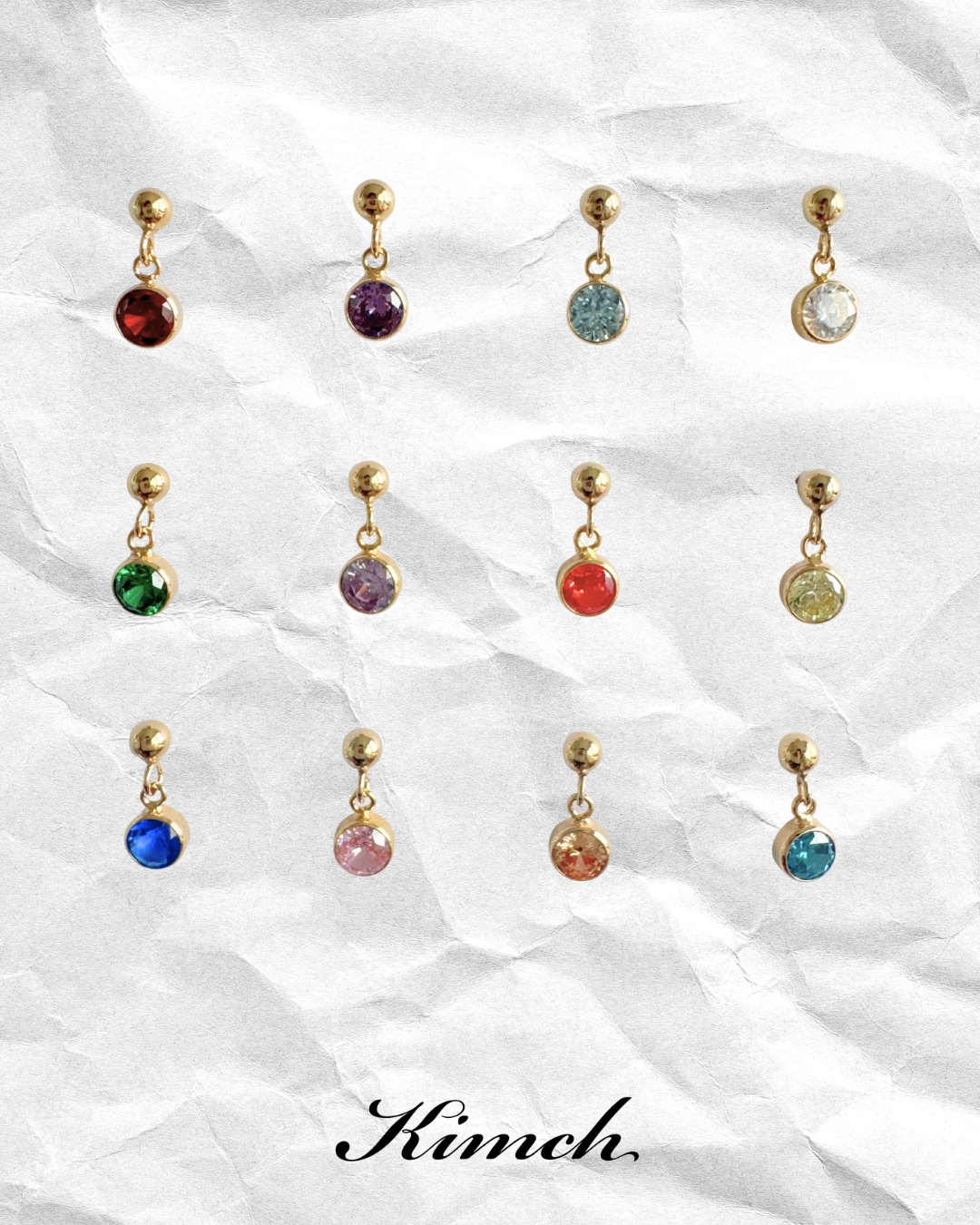 Birthstone Dangle Stud (4mm) - Gold Filled/Sterling Silver