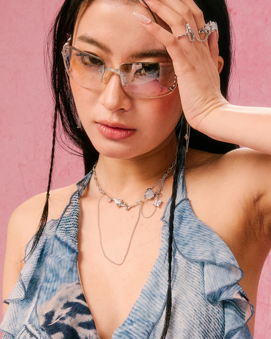 ID #1 CATSEYE NECKLACE [SILVER]