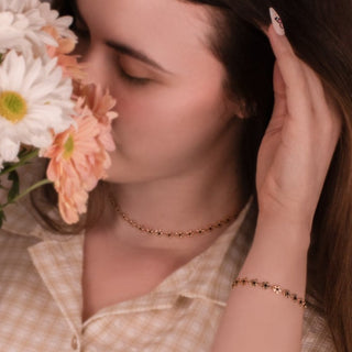 Black Daisy Bracelet