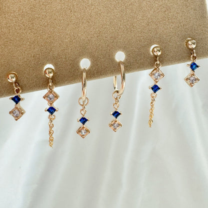 Lana Sapphire Earrings Set - Gold Filled