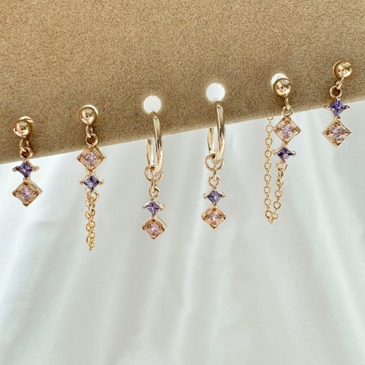 Mabel Tourmaline Earrings Set - Gold Filled