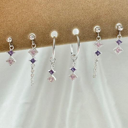 Mabel Tourmaline Earrings Set - Sterling Silver