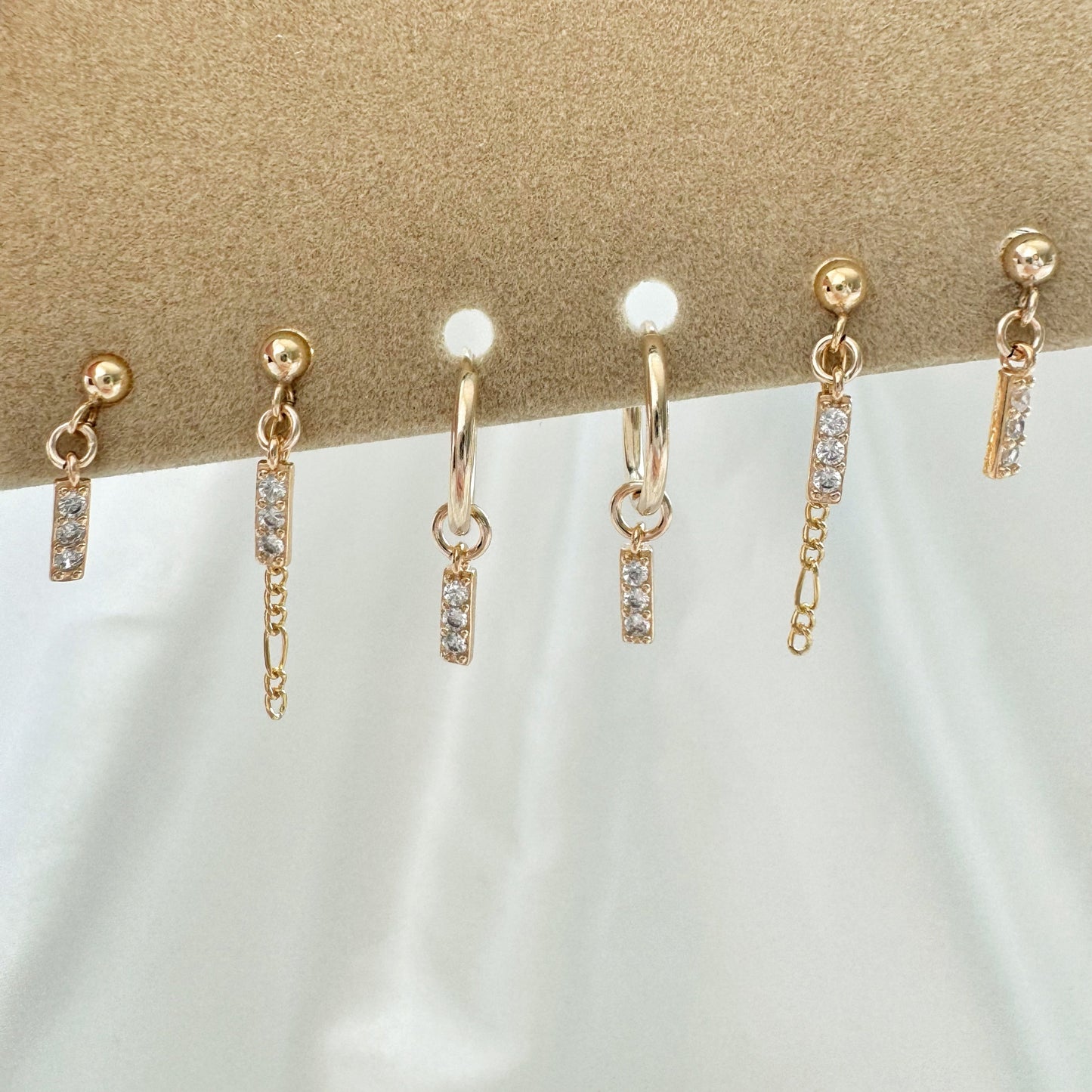 Rayne Diamond Earrings Set - Gold Filled