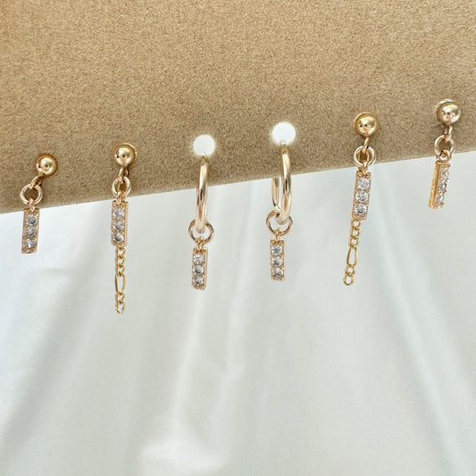 Rayne Diamond Earrings Set - Gold Filled