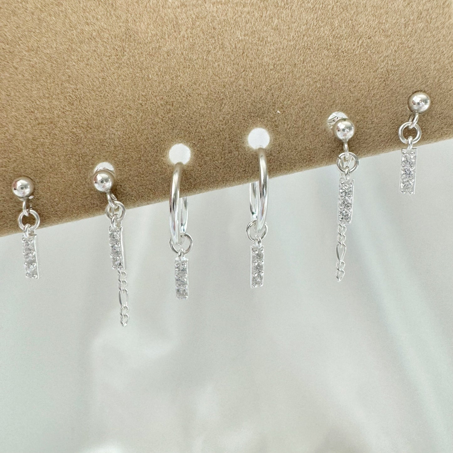 Rayne Diamond Earrings Set - Sterling Silver