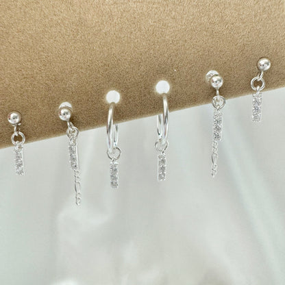 Rayne Diamond Earrings Set - Sterling Silver