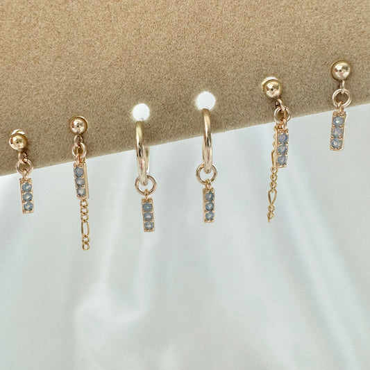 Sirius Moonstone Earrings Set - Gold Filled