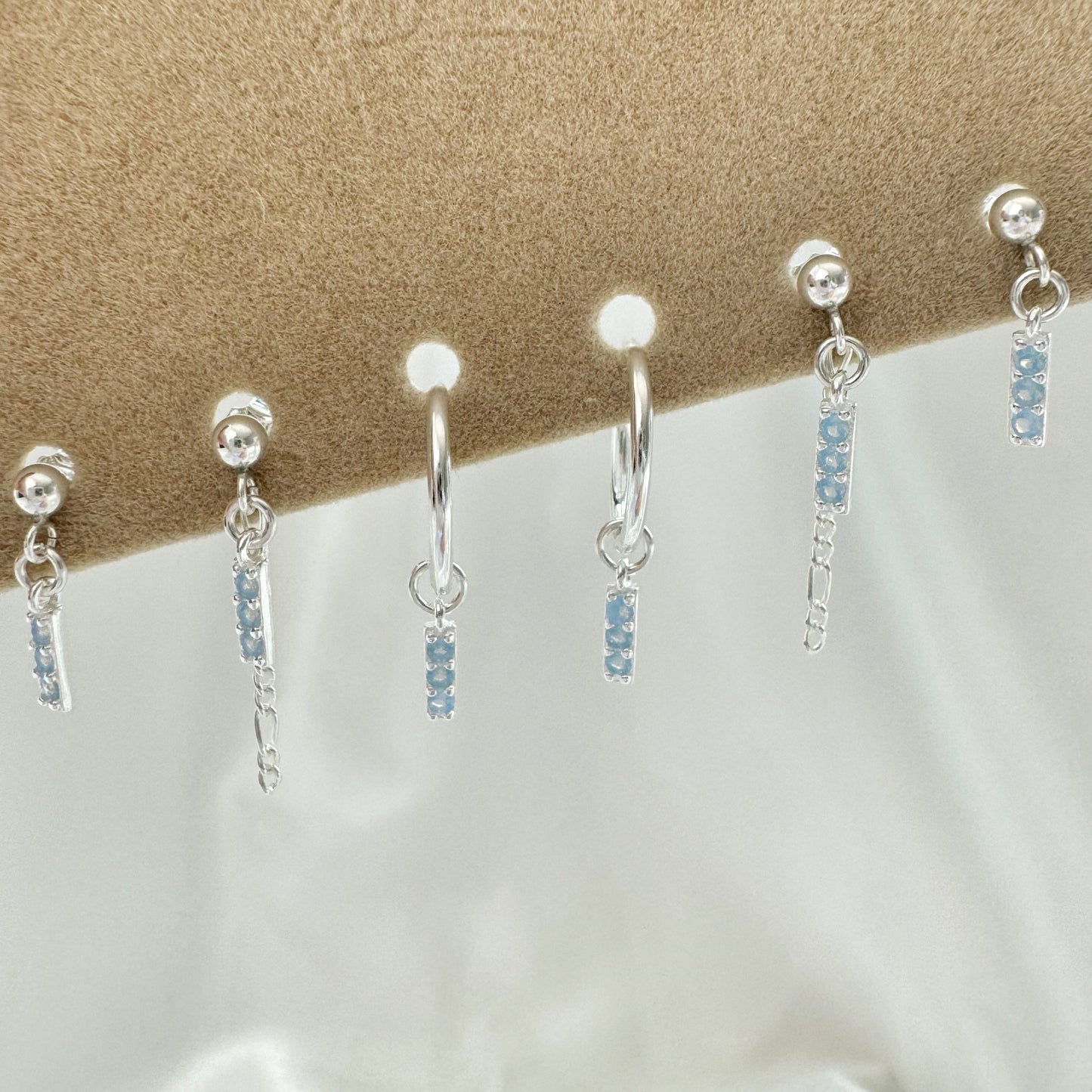 Sirius Moonstone Earrings Set - Sterling Silver