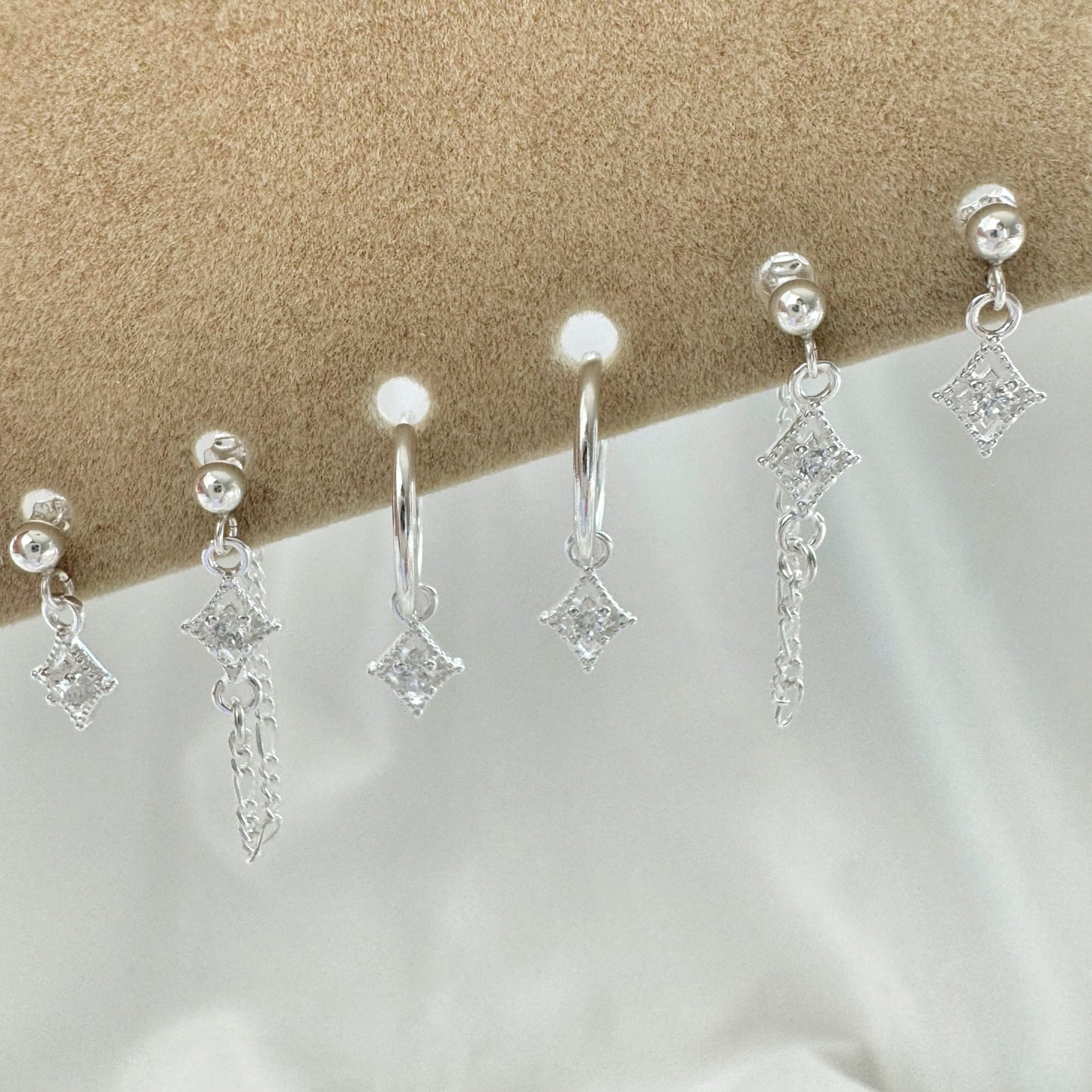 Stella Diamond Earrings Set - Sterling Silver