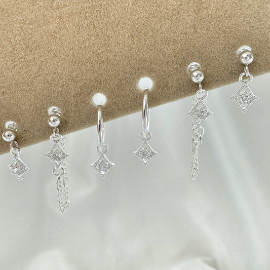 Stella Diamond Earrings Set - Sterling Silver