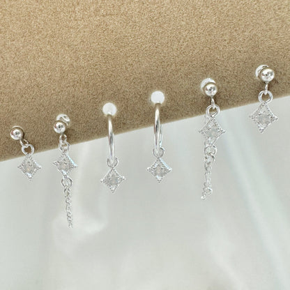 Glinda Pink Moonstone Earrings Set - Sterling Silver