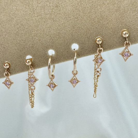 Aurora Tourmaline Earrings Set - Gold Filled