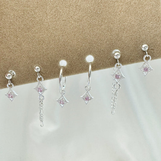 Aurora Tourmaline Earrings Set - Sterling Silver