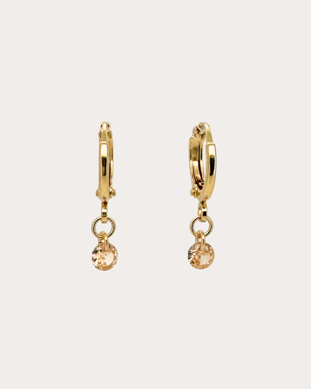 Circle Topaz Gemstone Huggie Earrings