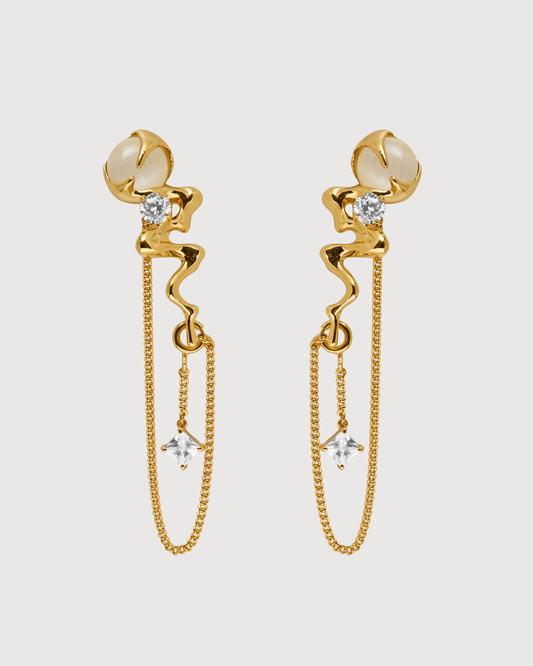 ID #2 CATSEYE EARRINGS [GOLD]