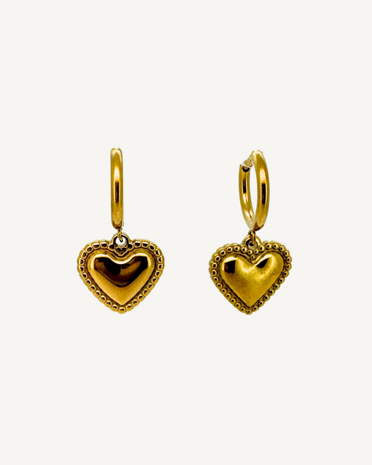 Breta Heart Huggie Earrings