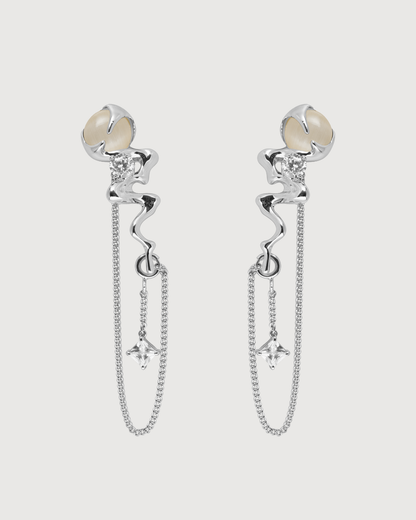 ID #2 CATSEYE EARRINGS [SILVER]