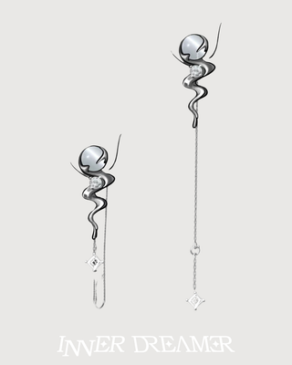 ID #2 CATSEYE EARRINGS [SILVER]