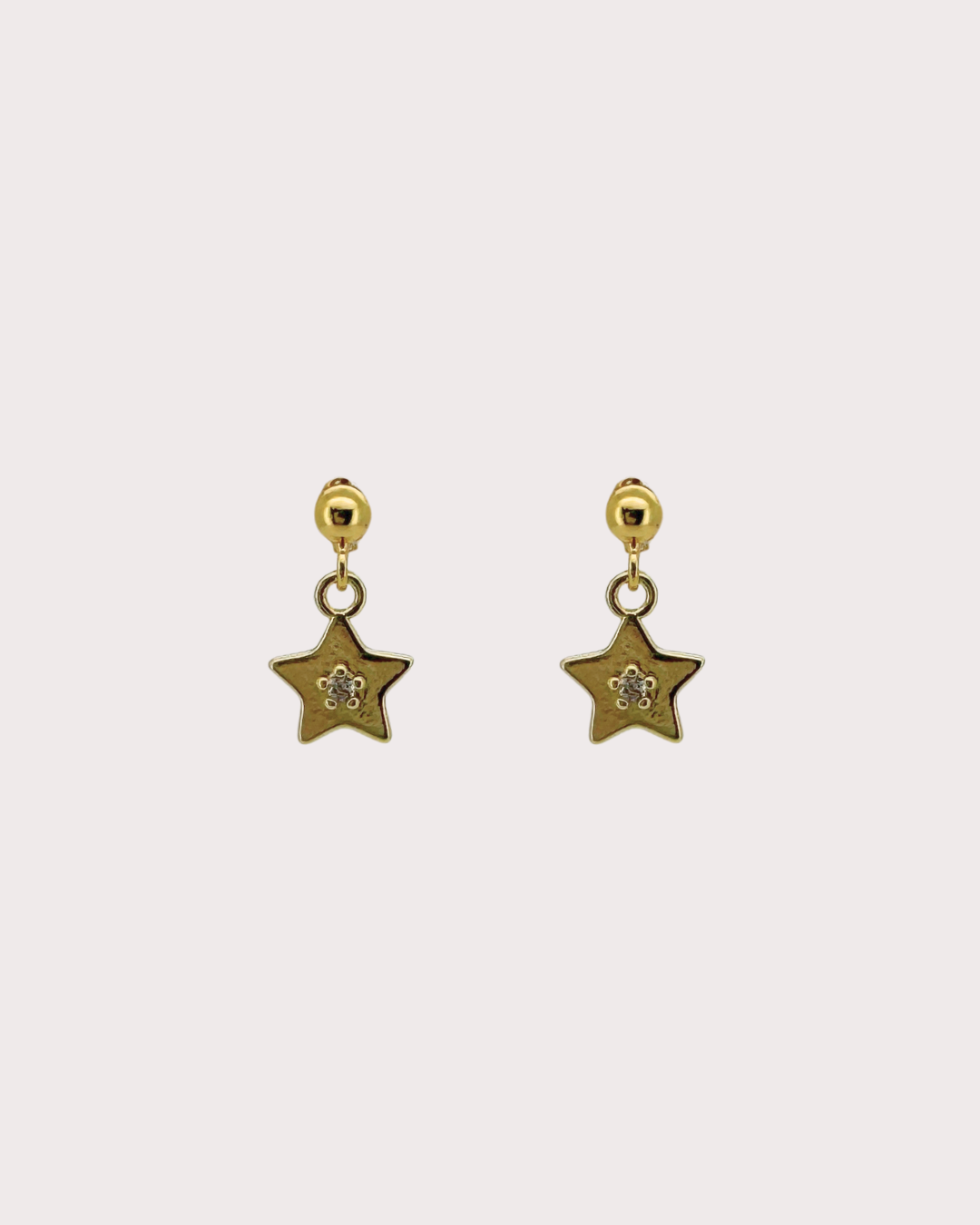 Starry Star White Zircon Dangle Studs