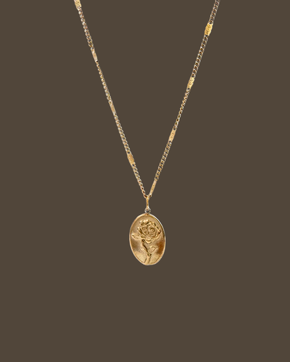 Lavonne Rose Flat Curb Chain Necklace