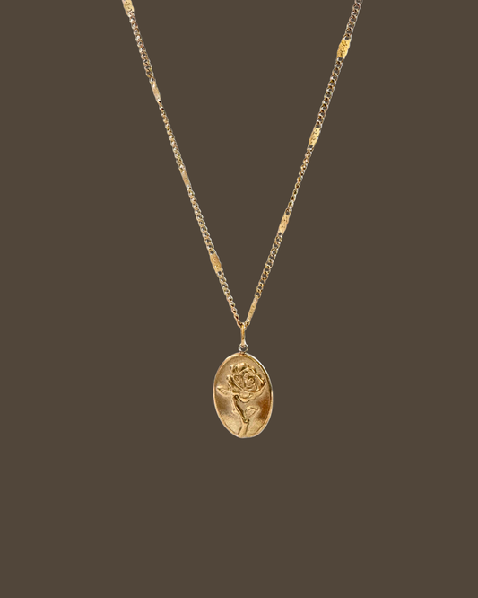 Lavonne Rose Flat Curb Chain Necklace