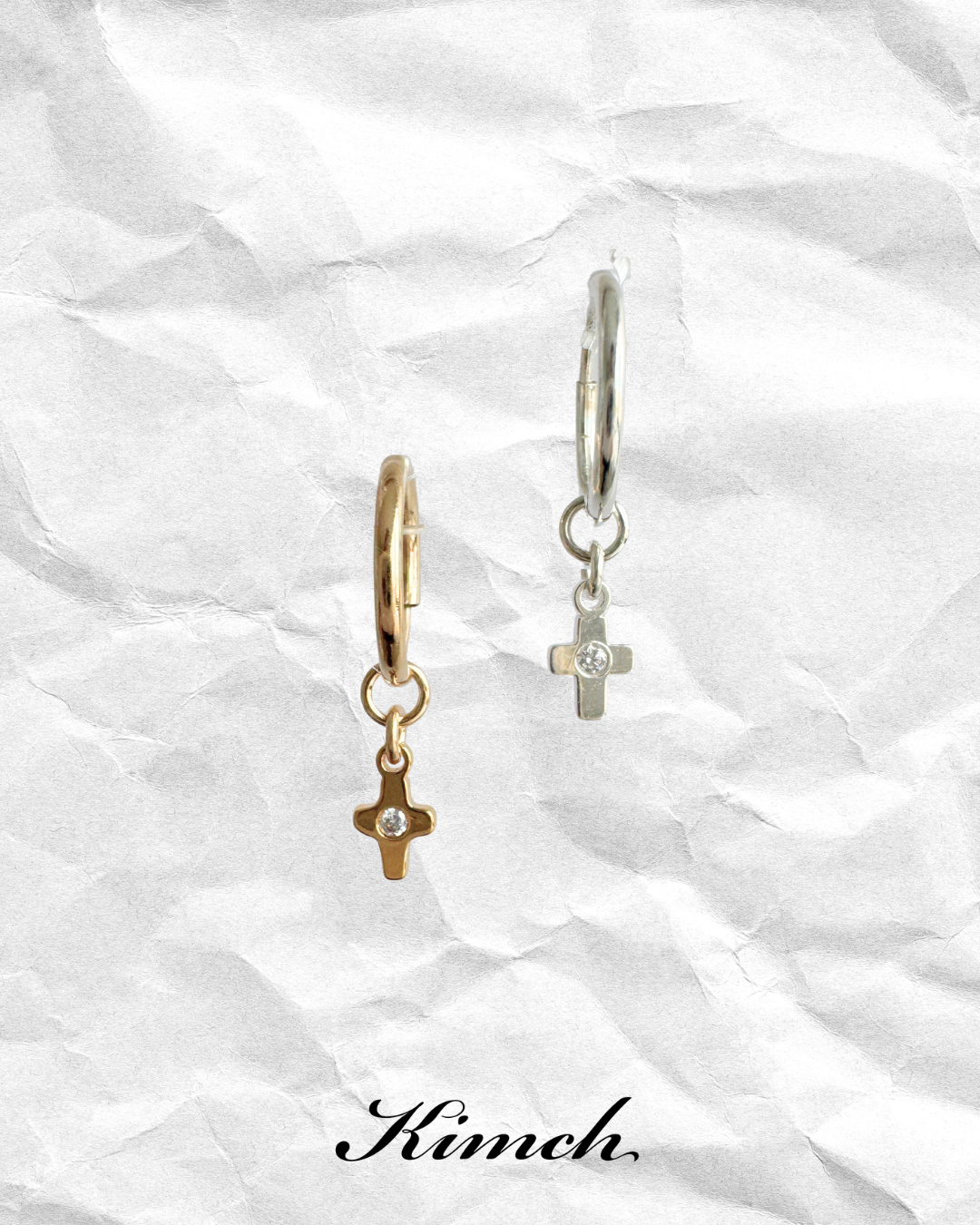 Basic Cross ZC Endless Hoop - Gold Filled/Sterling Silver