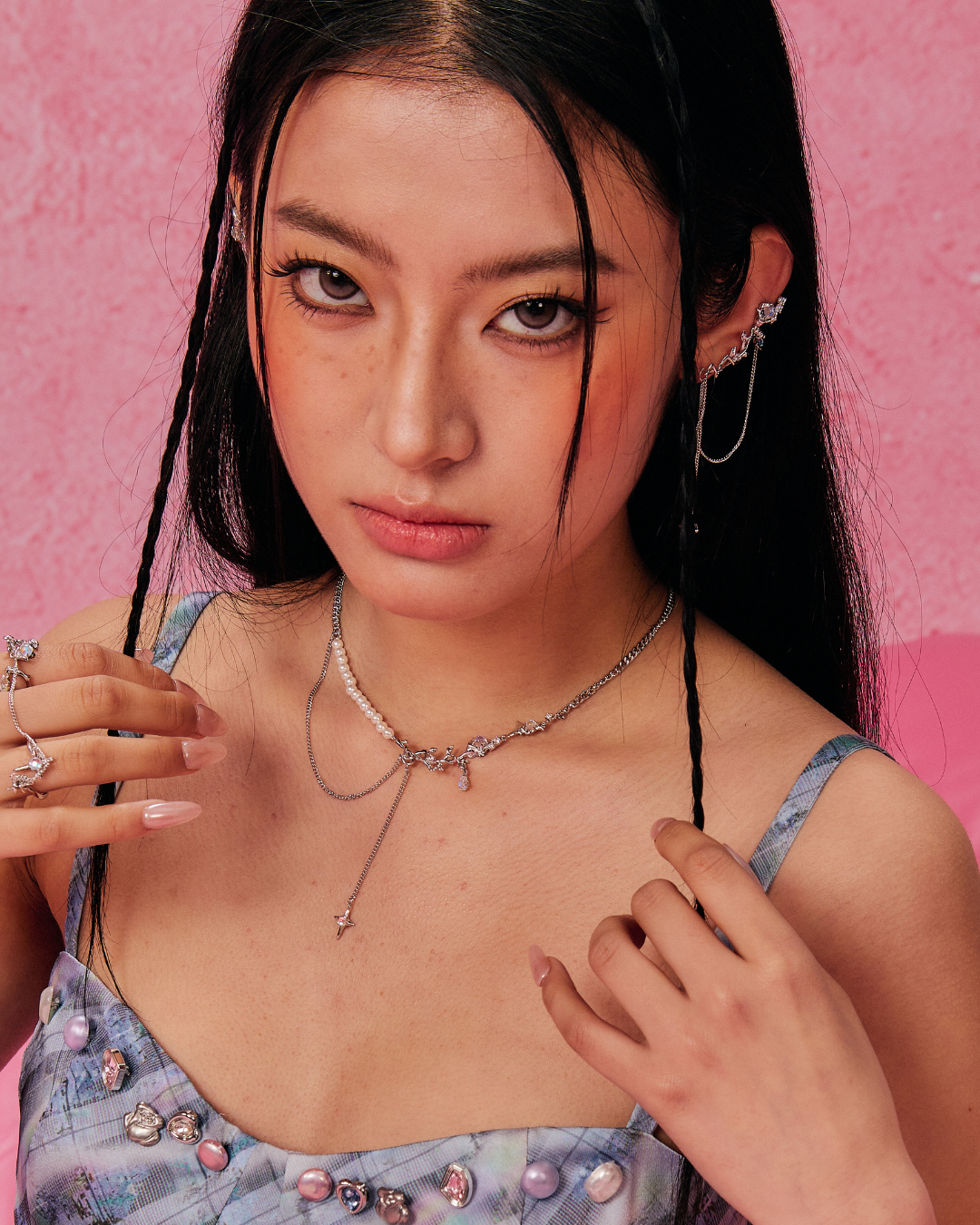 ID #17 ROSE NECKLACE [SILVER]