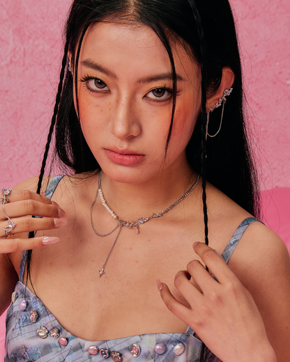 ID #17 ROSE NECKLACE [SILVER]