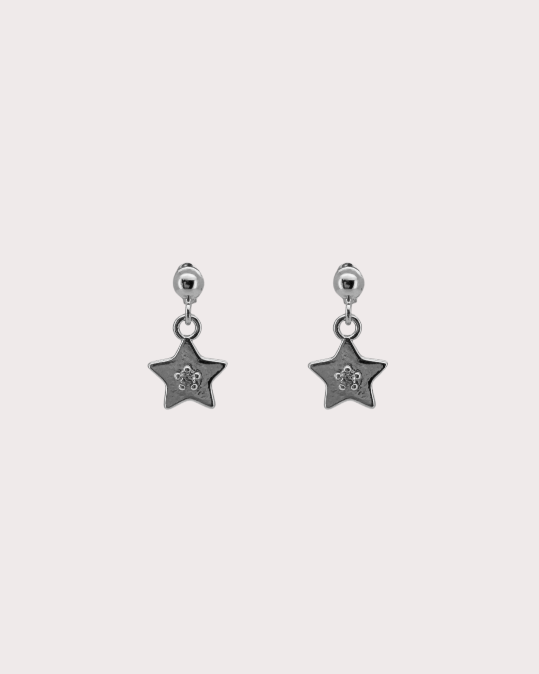 Starry Star White Zircon Dangle Studs