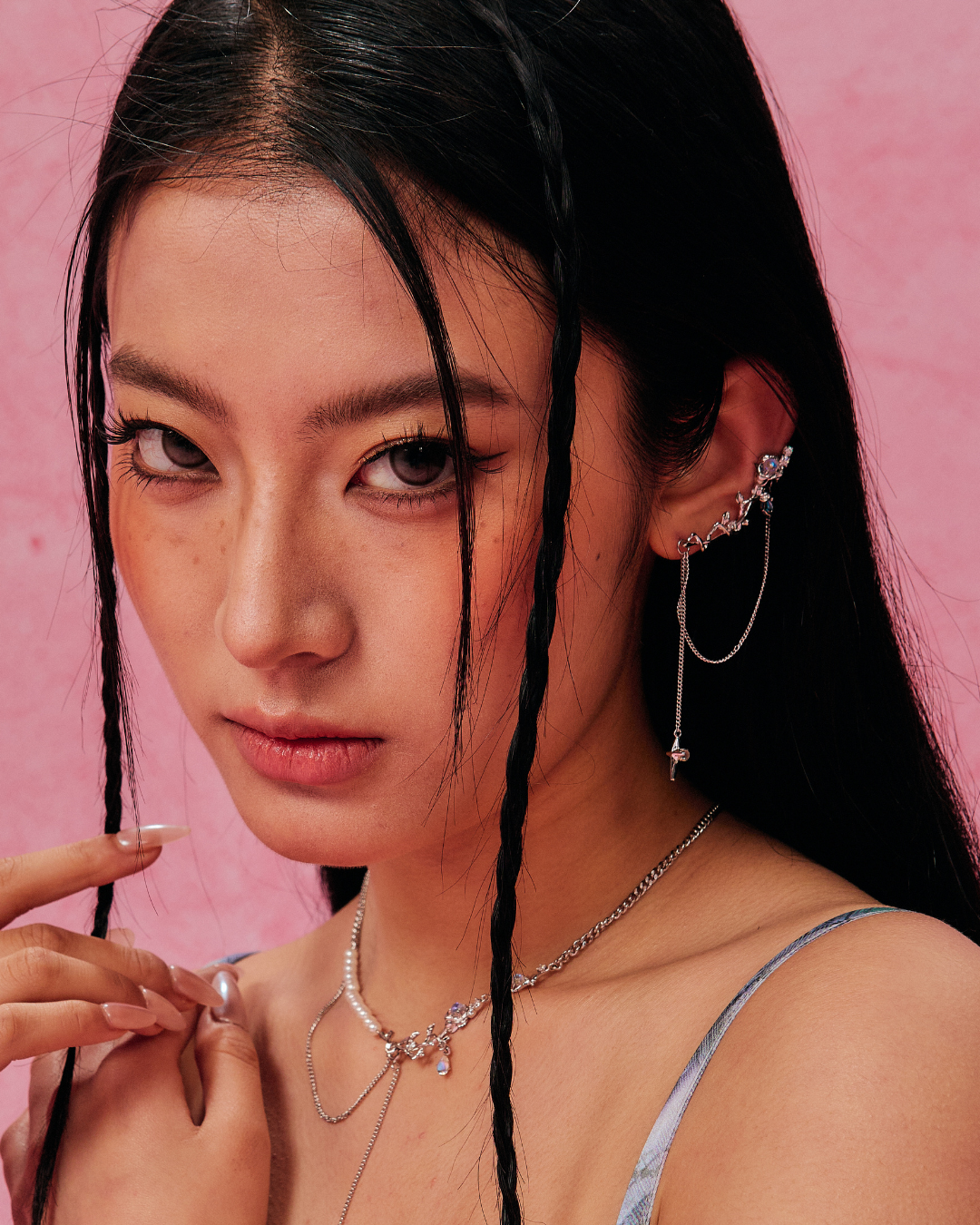 ID #18 ROSE EARRINGS [SILVER]