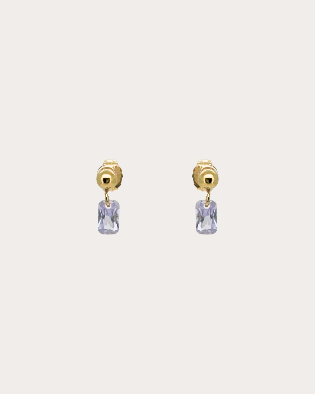 Rectangle Alexandrite Gemstone Dangle Studs