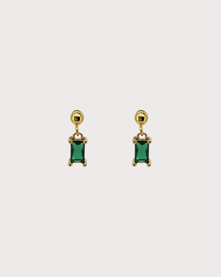 Zara Emerald Dangle Studs
