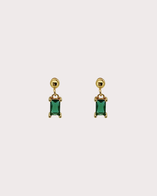 Zara Emerald Dangle Studs