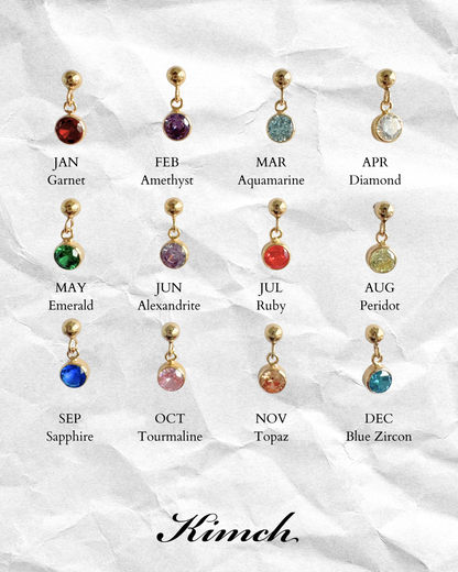 Birthstone Dangle Stud (4mm) - Gold Filled/Sterling Silver