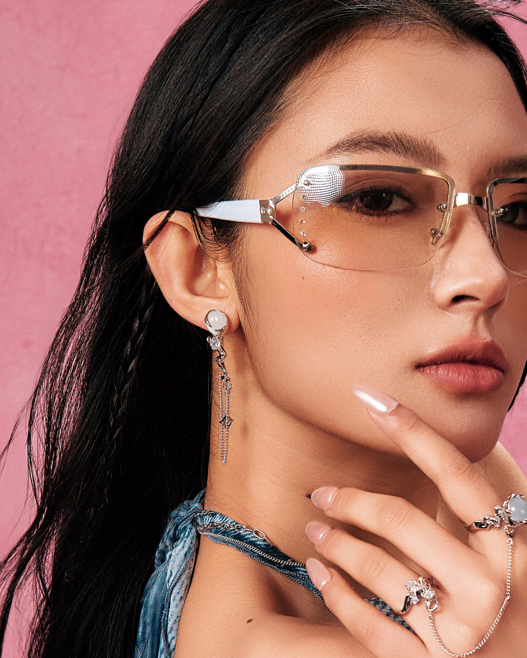 ID #2 CATSEYE EARRINGS [SILVER]