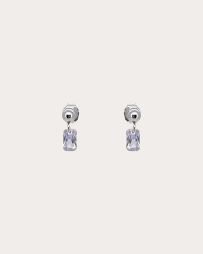 Rectangle Alexandrite Gemstone Dangle Studs