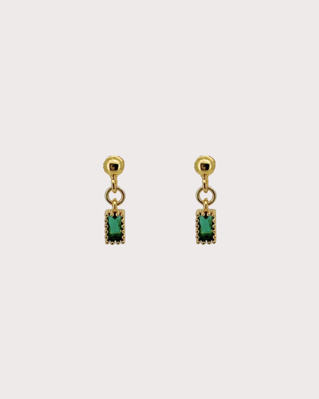 May Emerald Dangle Studs