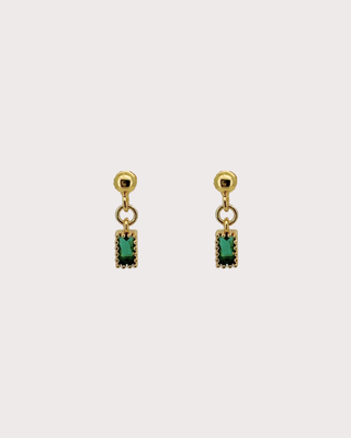 May Emerald Dangle Studs
