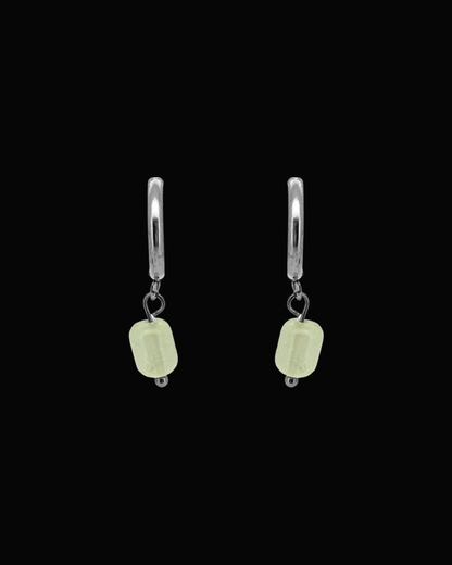 Green Candice Gem Huggie Earrings