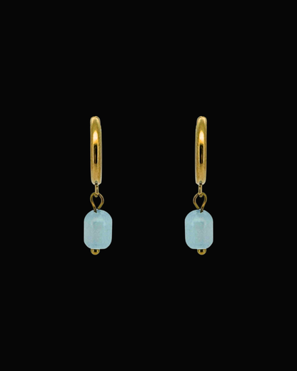 Blue Candice Gem Huggie Earrings