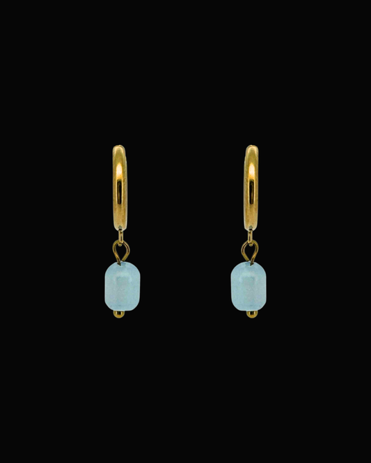 Blue Candice Gem Huggie Earrings