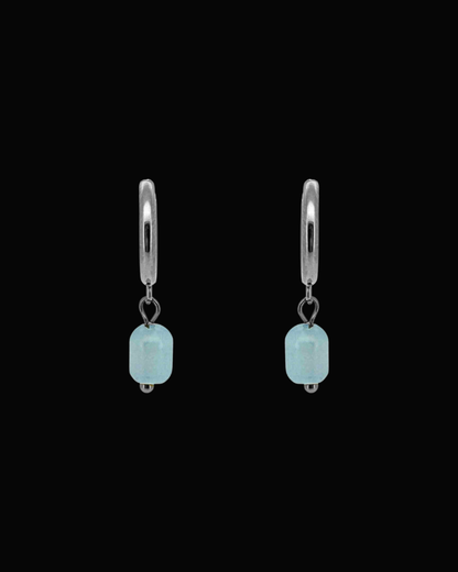 Blue Candice Gem Huggie Earrings