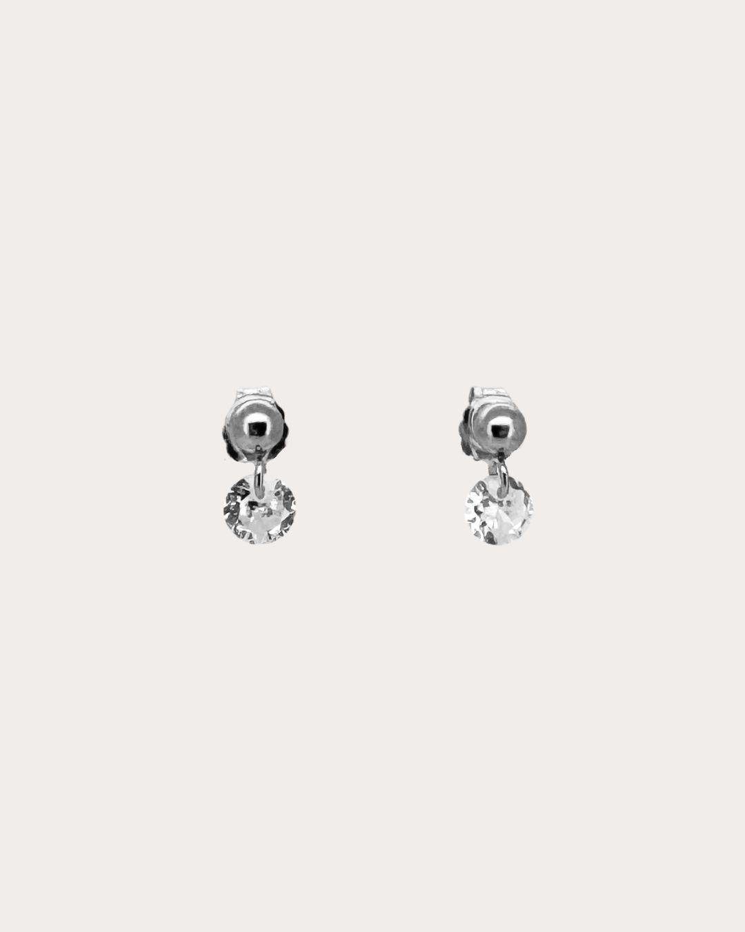 Circle Diamond Gemstone Dangle Studs