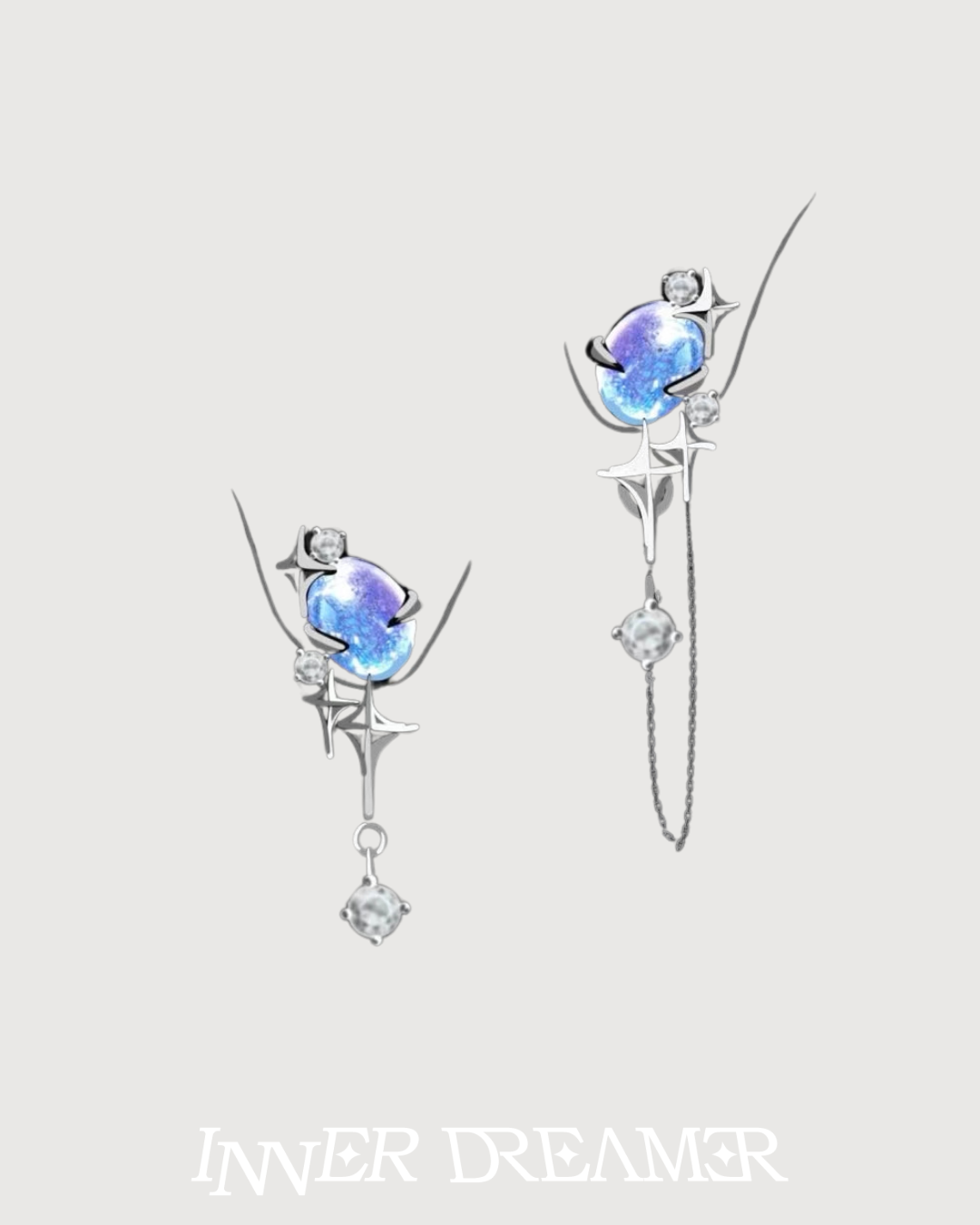 ID #10 GALAXY EARRINGS [SILVER]