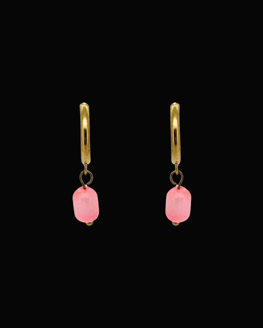 Pink Candice Gem Huggie Earrings